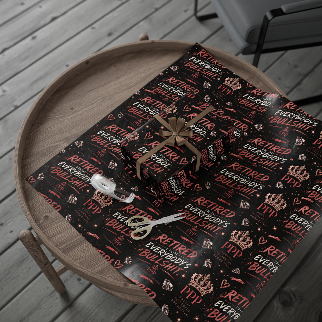 Retired Everybody's Bullshit Wrapping Paper | Retirement Party Wrap