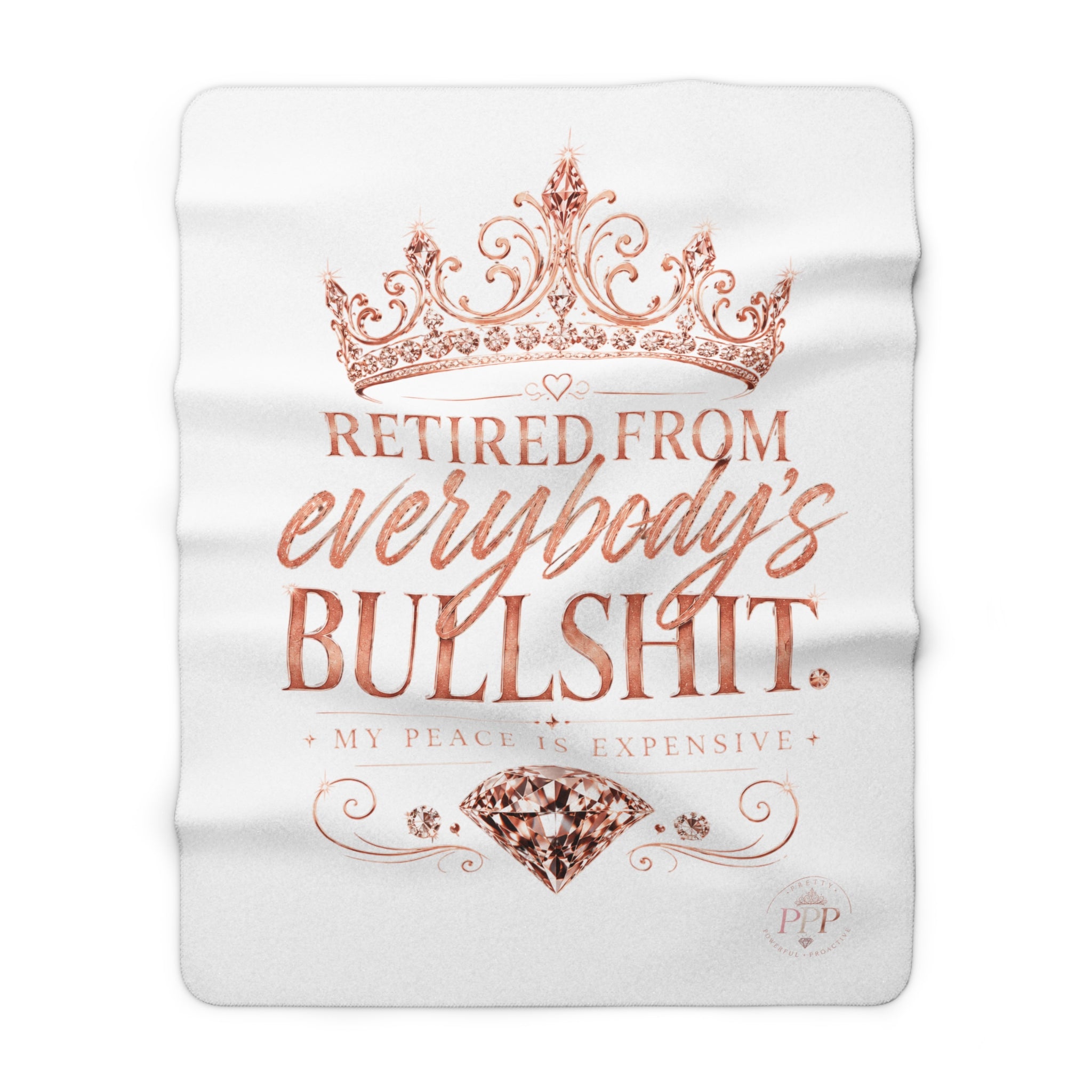 Retired From Everybody's Bullshit Sherpa Fleece Blanket | Funny Cozy Throw