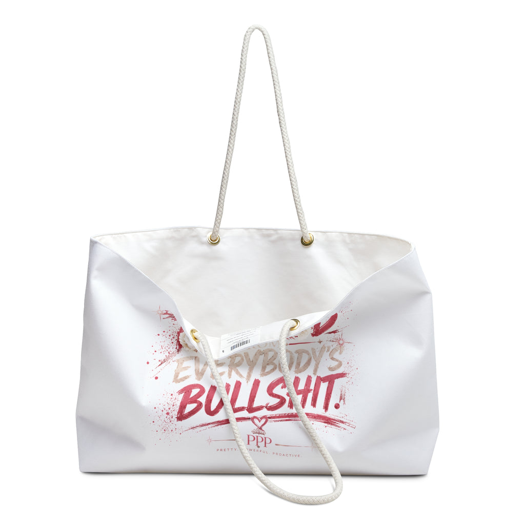 Funny Weekender Bag for Women | Retired From Everybody's Bullshit™ Beach Tote | Large Travel Bag | Pretty Powerful Proactive