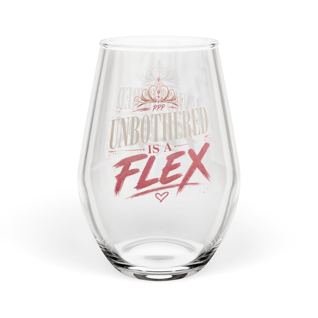 Unbothered Womens Empowerment Stemless Wine Glass | Feminist Glass