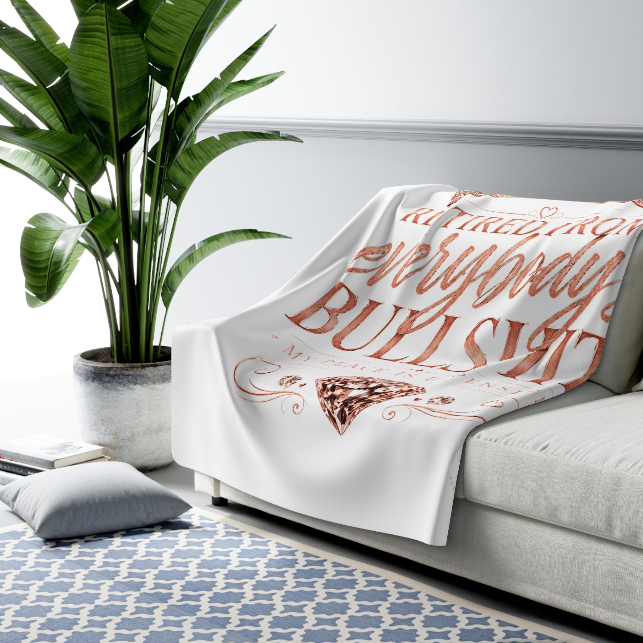 Retired From Everybody's Bullshit Sherpa Fleece Blanket | Funny Cozy Throw