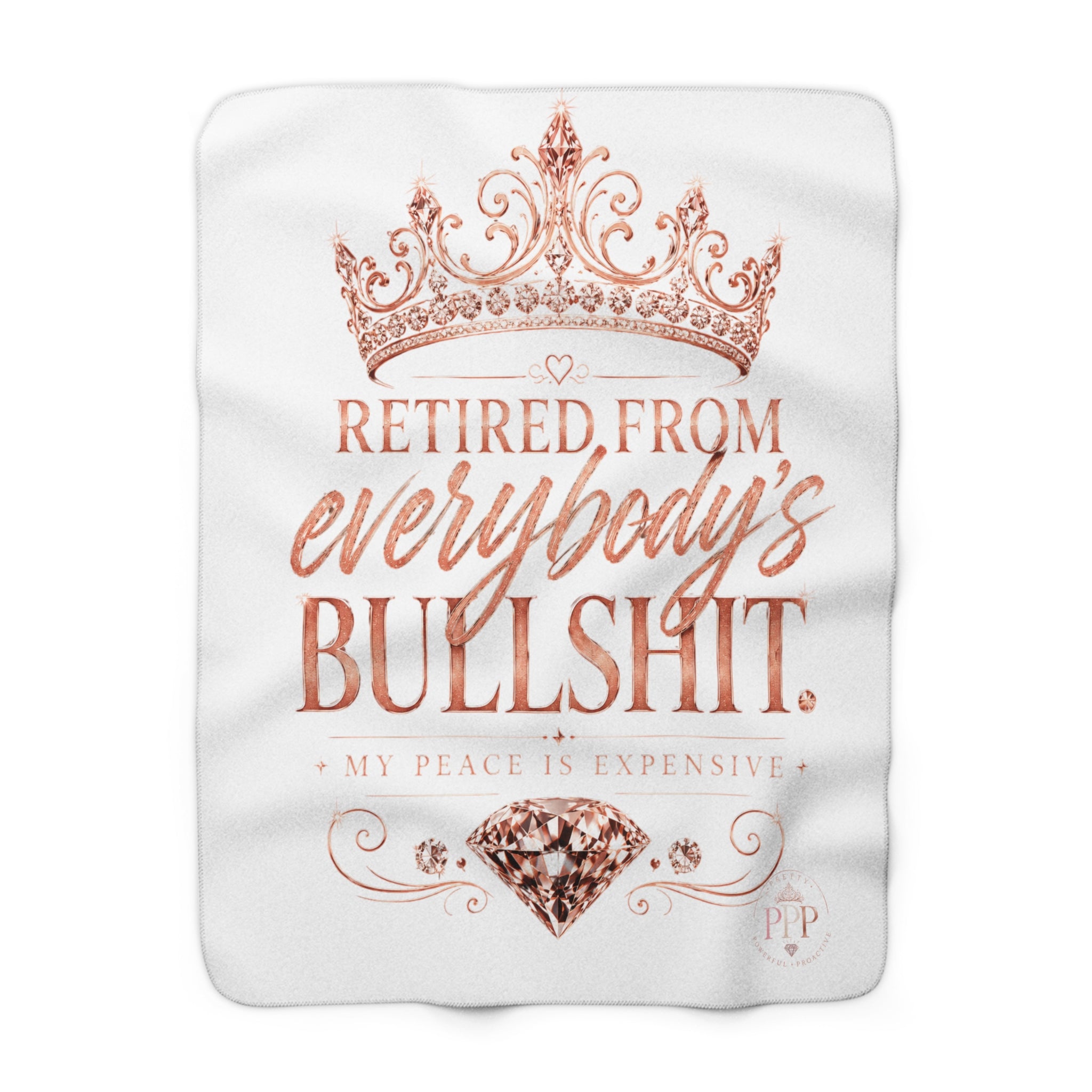 Retired From Everybody's Bullshit Sherpa Fleece Blanket | Funny Cozy Throw