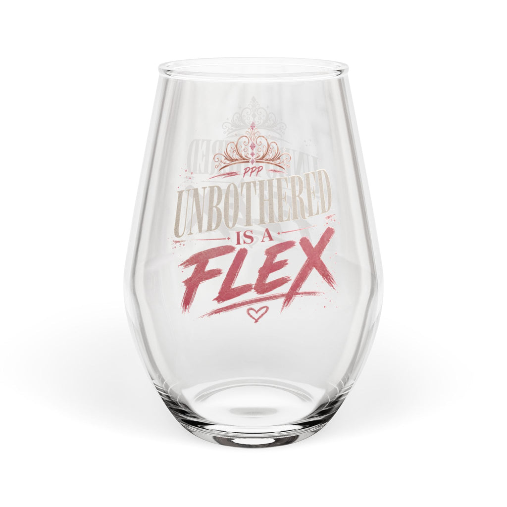 Unbothered Womens Empowerment Stemless Wine Glass | Feminist Glass