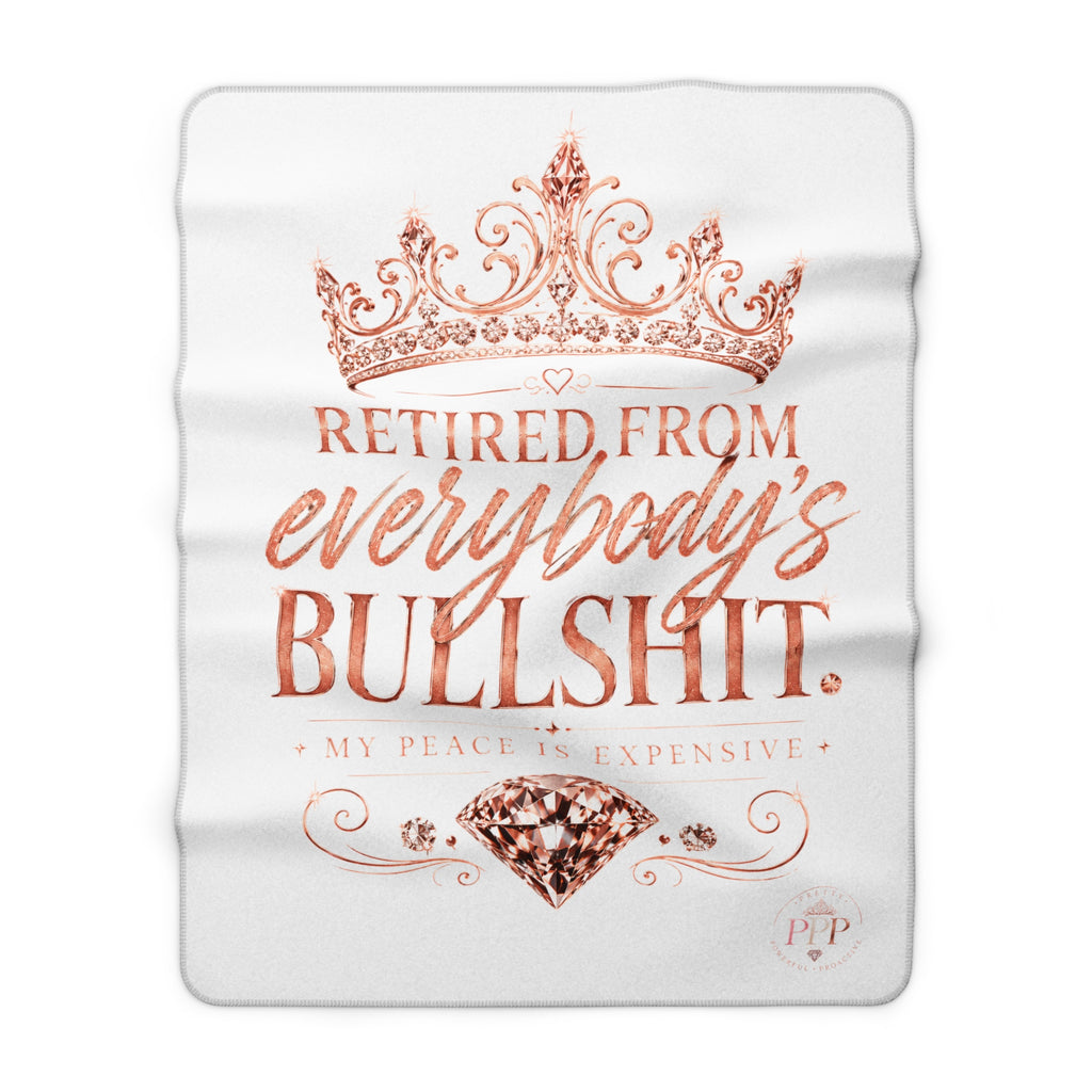 Retired From Everybody's Bullshit Sherpa Fleece Blanket | Funny Cozy Throw